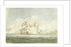 The Battle of the Glorious First of June, 1794; the 'Queen Charlotte' to leeward of the 'Montagne' by Nicholas Pocock