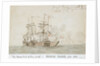 The Battle of the Glorious First of June, 1794; the 'Marlborough' engaged with two French ships (No.2) by Nicholas Pocock