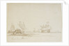 The Battle of the Glorious First of June, 1794; the 'Defence' under tow by a frigate by Nicholas Pocock