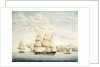 The Ganges sailing out of Rio de Janeiro by Samuel Hood Inglefield