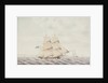 A brig under sail in the Channel by Samuel Hood Inglefield