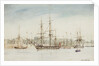 The survey ship HMS 'Beagle' in Sydney harbour by Owen Stanley