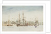 The survey ship HMS 'Beagle' in Sydney harbour by Owen Stanley