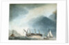 HMS 'Phoebe' aground by British School