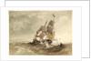 A brig in a sea with a distant coast by James Chrisholme Gooden