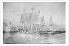 Ganges & Blanche becalmed in the swell off the Bar of Rio Augst/27 by E.E. Vidal