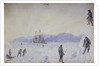 No.24 View of HMS Terror surrounded by snow walls and part of Southampton Island with an effect of sunrise, Jan 1837 by William Smyth