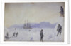 No.24 View of HMS Terror surrounded by snow walls and part of Southampton Island with an effect of sunrise, Jan 1837 by William Smyth