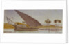 The banks of the Nile with a large gyassi passing by by Edward Lear