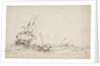 Study for a painting with 17th century shipping by Oswald Walter Brierly