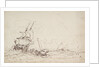 Study for a painting with 17th century shipping by Oswald Walter Brierly