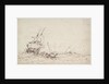 Study for a painting with 17th century shipping by Oswald Walter Brierly
