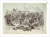 The Naval Brigade (Officers of HMS 'Euryalus' and 'Carysfort') with Gatling guns, repelling an attack at El Jeb, Upper Egypt, 29 February 1884 by AS