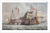 74-gun HMS 'Odin', captured from the Danish in 1807, at anchor in Portsmouth harbour by John Christian Schetky