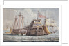 74-gun HMS 'Odin', captured from the Danish in 1807, at anchor in Portsmouth harbour by John Christian Schetky