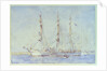 French Ship Marecual de Cashes [Mareschal de Cashes?] at Falmouth July 1914 by Henry Scott Tuke