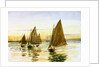 Small gaff-rigged cutters at sunset by William Lionel Wyllie