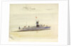 Submarine J.5 and rough sketch of another fighting vessel by William Lionel Wyllie