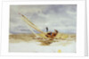Close-hauled heeling sailing dinghy by William Lionel Wyllie