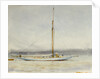 A large yacht at anchor by William Lionel Wyllie