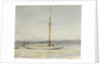 A large yacht at anchor by William Lionel Wyllie