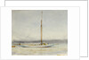 A large yacht at anchor by William Lionel Wyllie