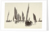 Sketch of small sailing craft with lug sails by William Lionel Wyllie