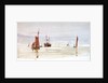 Sailing barges and a steamer, with a power station in the distance by William Lionel Wyllie