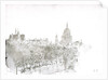 Sketch of St Paul's Cathedral from the Embankment, London by William Lionel Wyllie