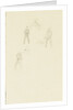 Three slight sketches of figures making flag signals by William Lionel Wyllie