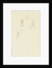 Three slight sketches of figures making flag signals by William Lionel Wyllie
