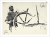 Sketch of seaman steering by William Lionel Wyllie