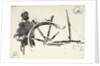 Sketch of seaman steering by William Lionel Wyllie