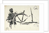 Sketch of seaman steering by William Lionel Wyllie