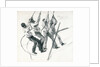 Sketch of four seamen pulling on ropes, loading coal? by William Lionel Wyllie