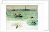 Sailors in a rowing boat retrieving an object from the sea by William Lionel Wyllie