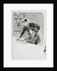 Radio operator and officer in radio room annotated with names and addresses of subjects, with the same image outlined on reverse by William Lionel Wyllie