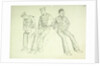 Sketch of three ratings relaxing, numbered (ix) by William Lionel Wyllie