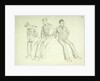 Sketch of three ratings relaxing, numbered (ix) by William Lionel Wyllie