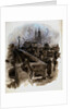 London Bridge with figures and traffic by William Lionel Wyllie