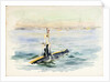 Study of an A-class submarine under way, possibly in Portsmouth Harbour by William Lionel Wyllie