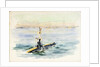 Study of an A-class submarine under way, possibly in Portsmouth Harbour by William Lionel Wyllie