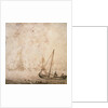 Weyschuit and other shipping near a rocky coast by Willem van de Velde the Elder