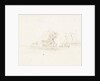A rock with a galley near it by Willem van de Velde the Elder
