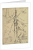 Rigging and other details probably relating to 951; including the main mast head, rudder tackle, anchor and flag by Edward William Cooke