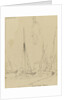 Grand Quai, Havre with a sketch of a uniformed figure by Edward William Cooke
