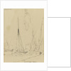 Grand Quai, Havre with a sketch of a uniformed figure by Edward William Cooke