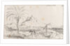 A rough sketch of a harbour with a mule working a well, and a hill and castle behind, possibly Alicante by Edward William Cooke