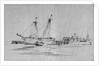 Yarmouth beach looking south with a beach yawl and other small boats drawn up by Edward William Cooke