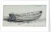 A coble hauled up on rollers on Yarmouth beach. Starbord quarter by Edward William Cooke